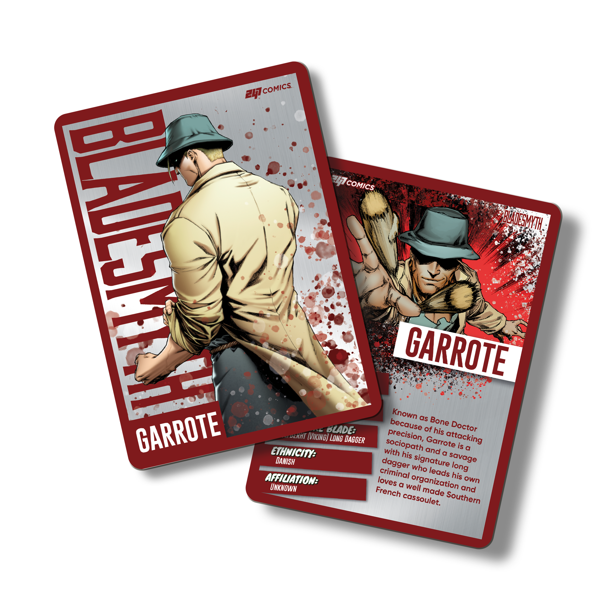 Bladesmyth Metal Character Traiding Card featuring Garrote