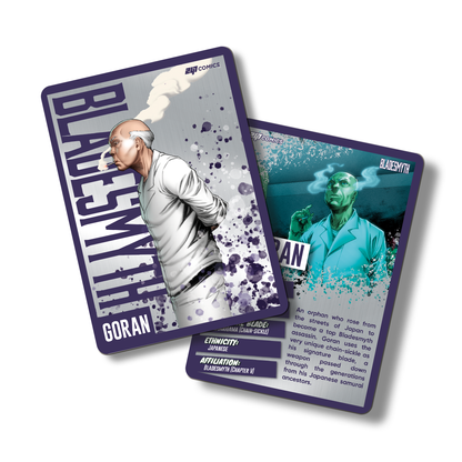 Bladesmyth Metal Character Traiding Card featuring Goran