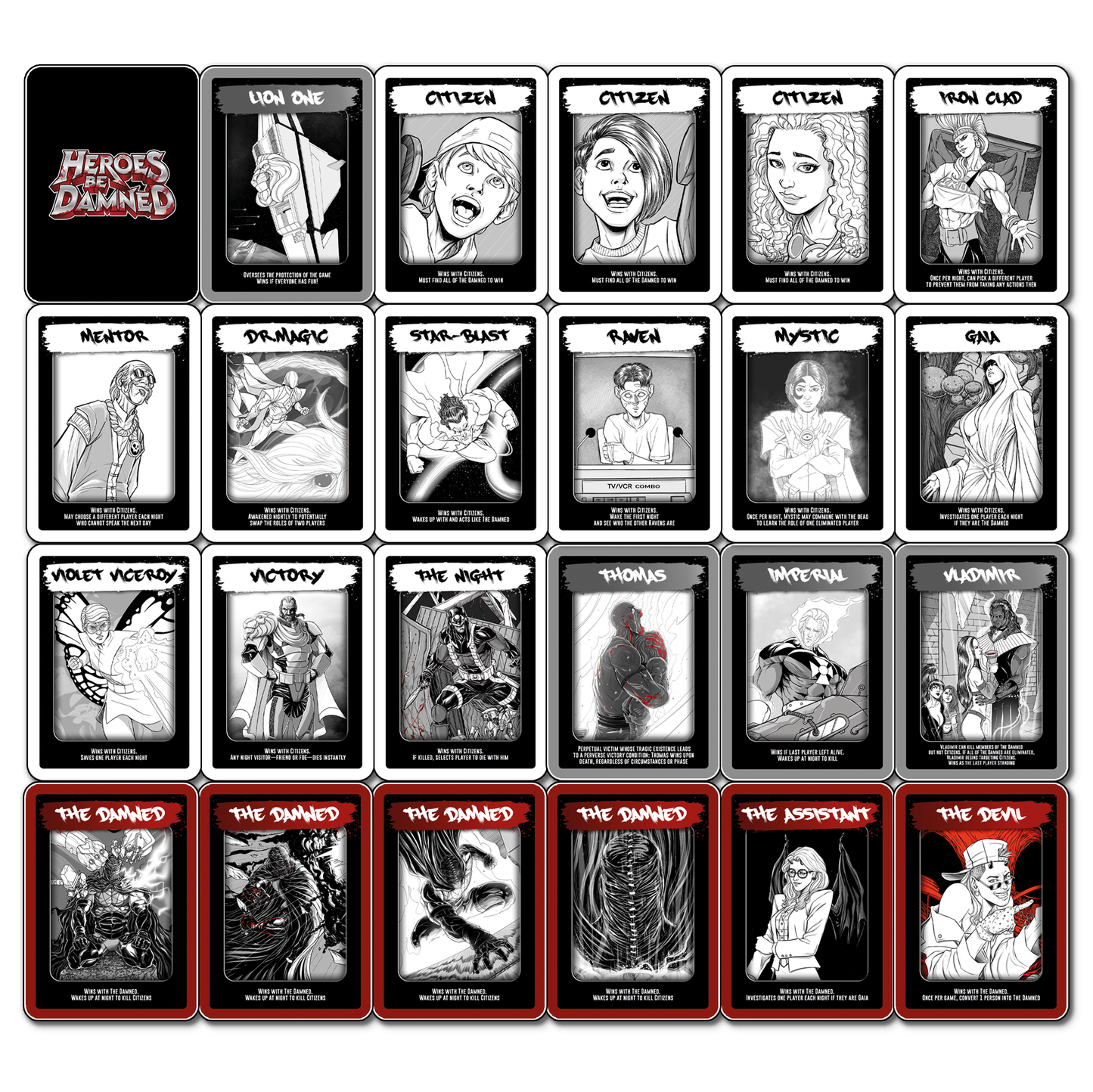 Heroes Be Damned - Social Deception Card Game