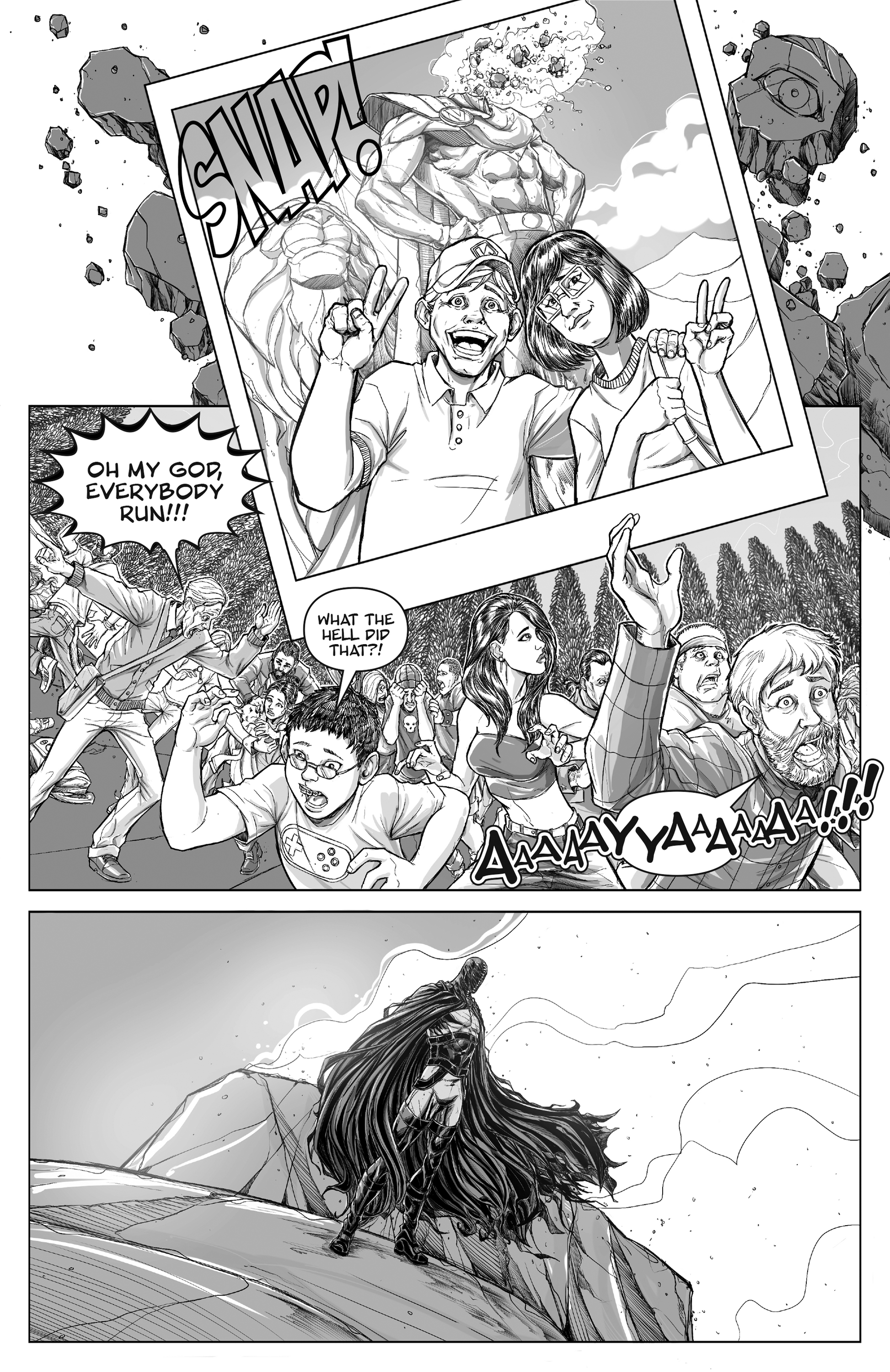 Heroes Be Damned Issue #1 standard edition comic book preview page by 247 Comics.
Created by Vince Sunico, Nicholas Lukic and Terry Kavanagh 