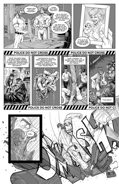 Heroes Be Damned Issue #2 standard edition comic book preview page by 247 Comics.
Created by Vince Sunico, Nicholas Lukic and Terry Kavanagh 